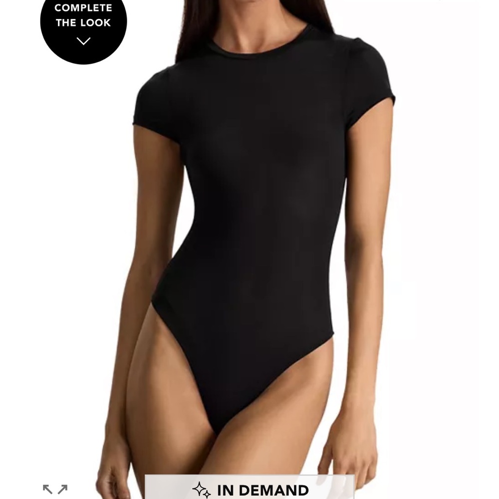 Alice + Olivia Hotty Short Sleeve Black Bodysuit